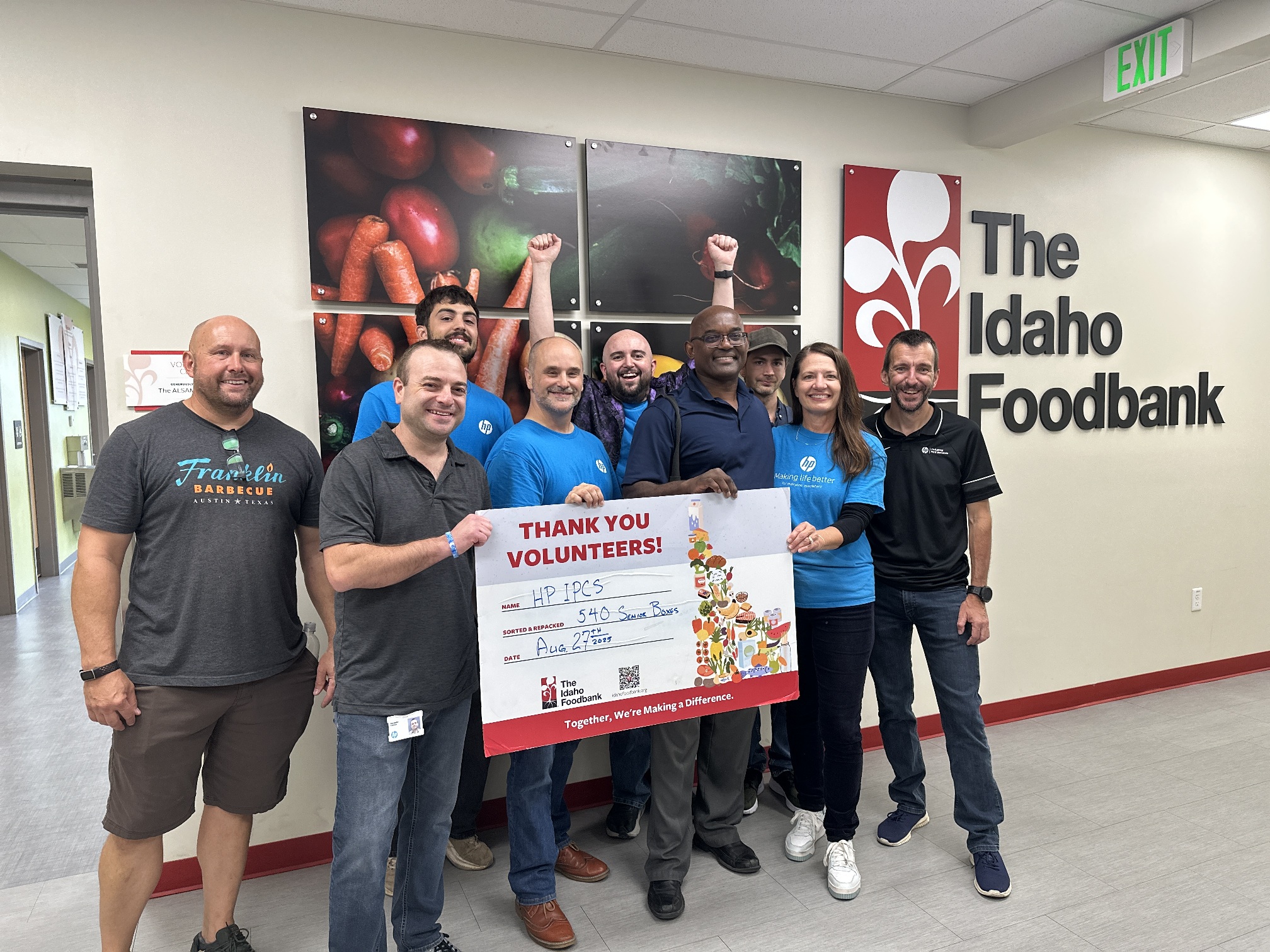 Volunteering at the Idaho Food Bank.